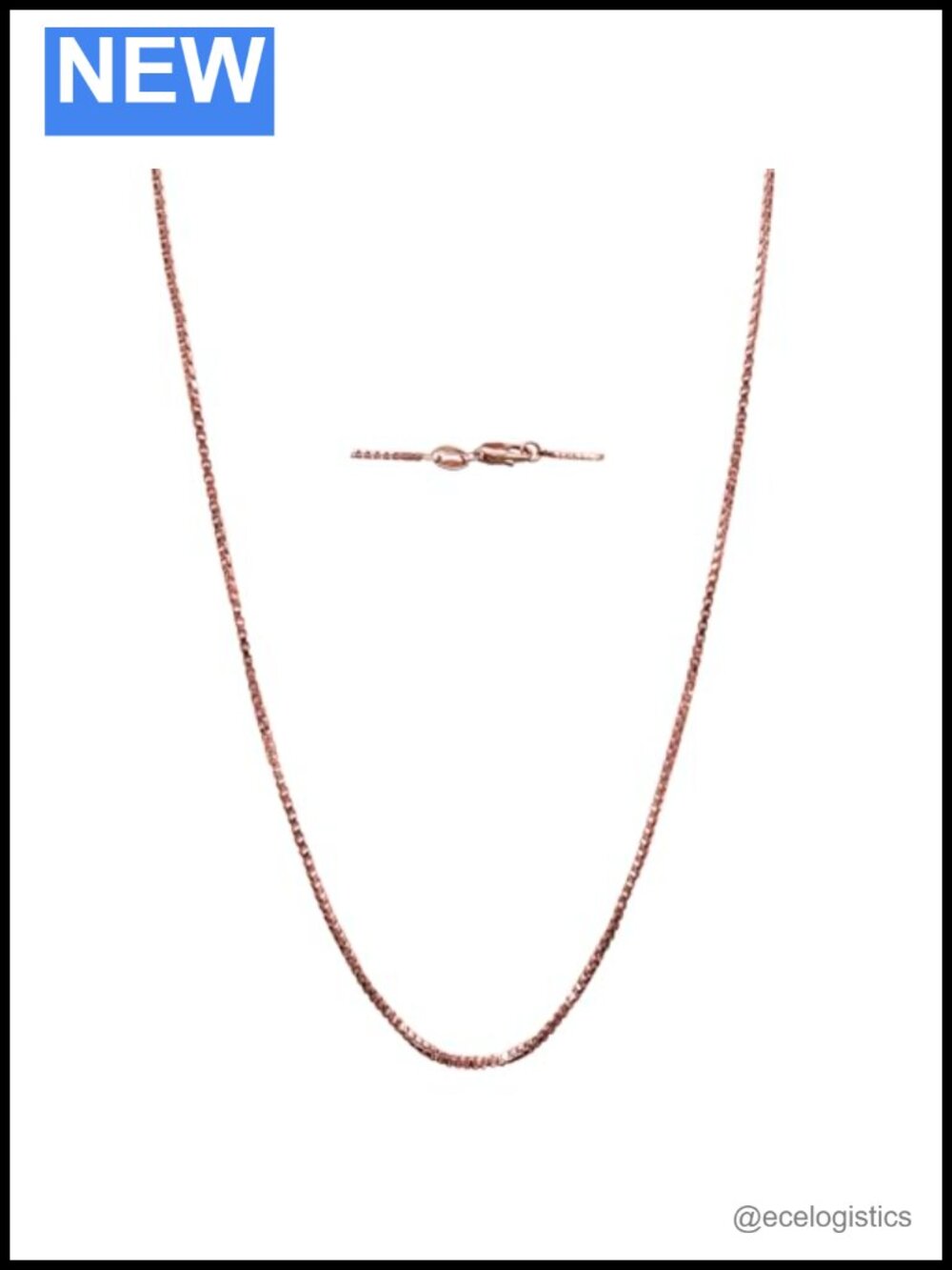14K Solid Gold 1mm Box Link Chain Necklace